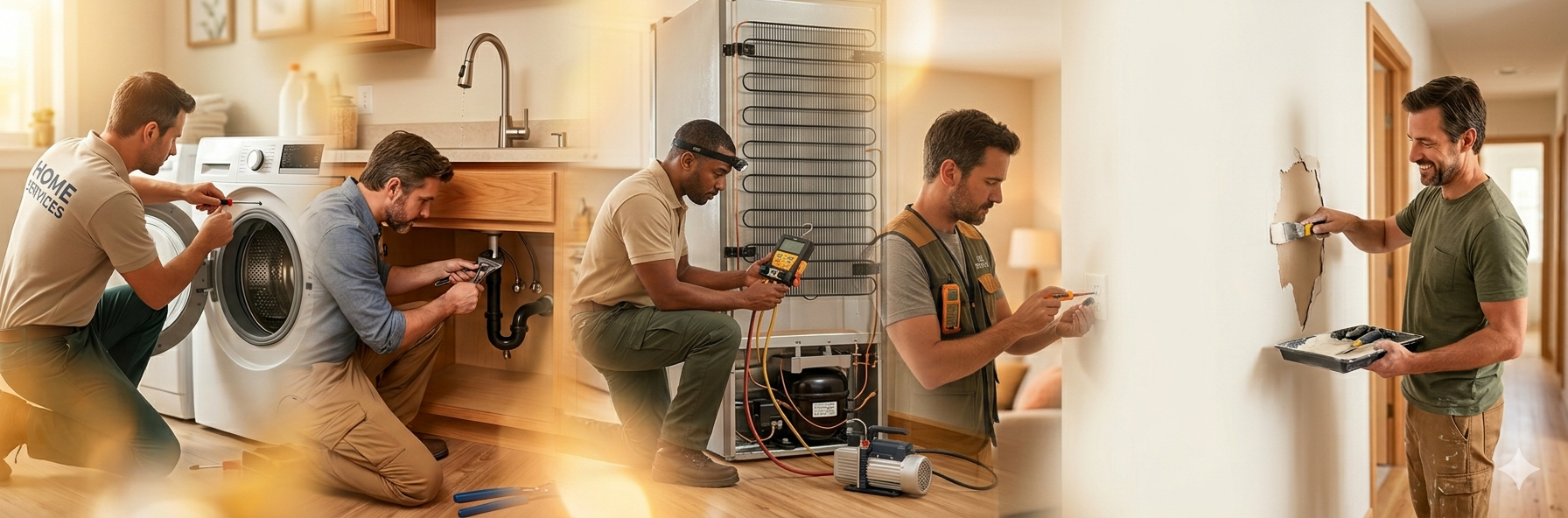 Tyler Home Services technicians repairing appliances